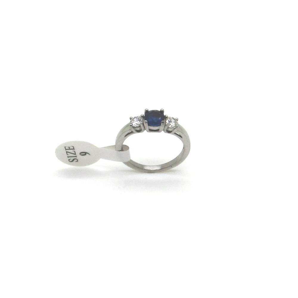 NEW Stainless Steel Sapphire Birthstone Ring